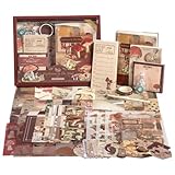 Scrapbook Photo Album Supplies Kit with Tweezers and Glue Tape &ndash; Vintage Aesthetic Junk Journaling...
