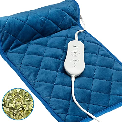 Jade Weighted Heating Pad, UTK Large Heating Pads for Back Pain Relief, Cramps,12'' x 24'' Heat Pad with 6 Heating 4 Timers Auto Off, Washable