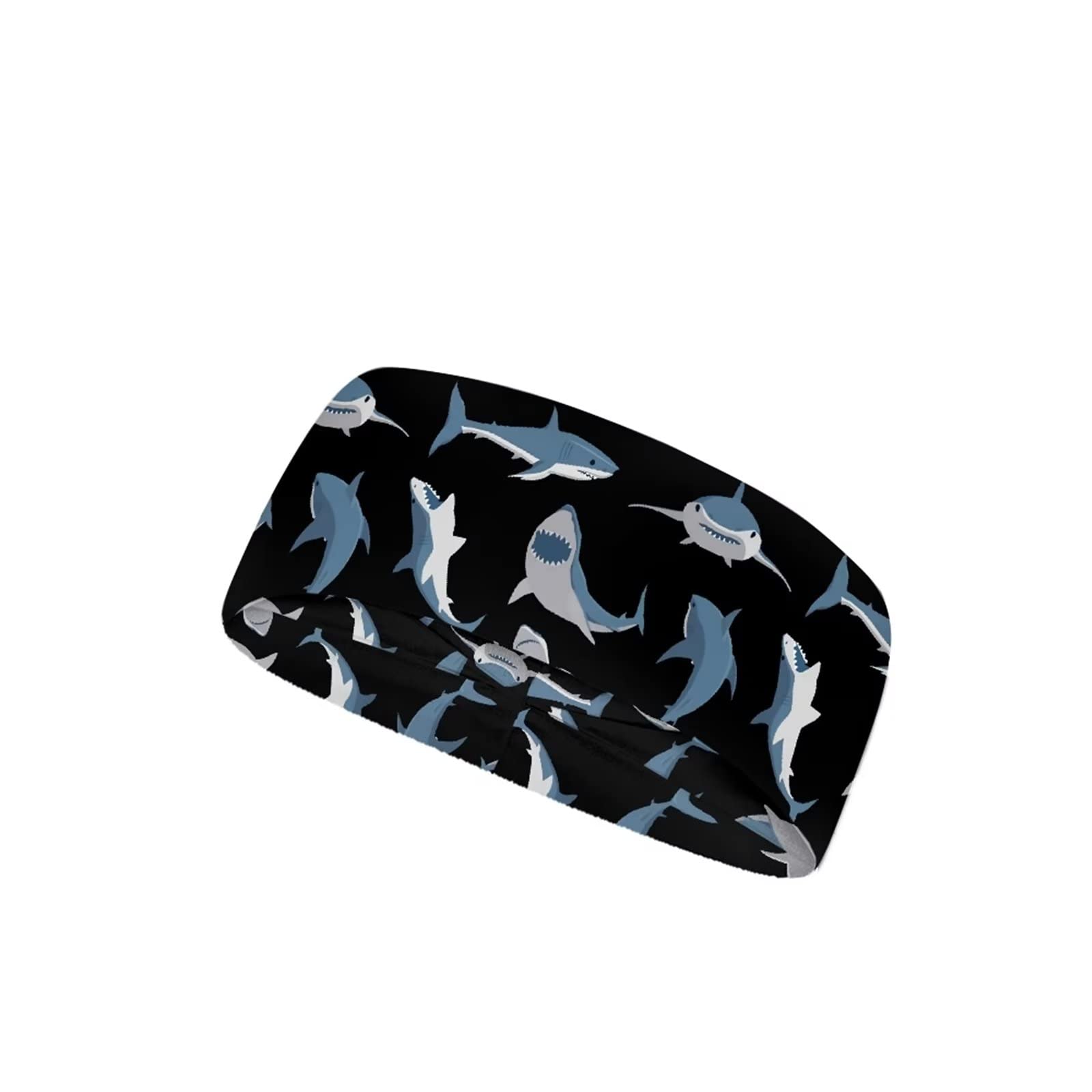 Howilath Shark Black Designer Boys Football Sweat Band Sport Head Scarf Men Running Cycling Tennis High Absorption Sweatband-image-14