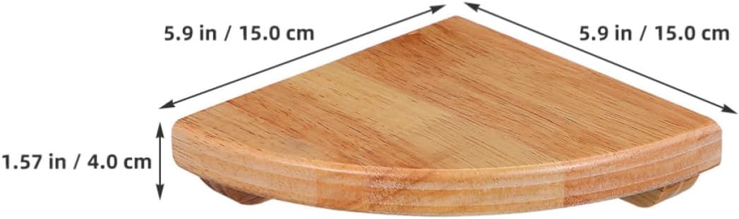 Tofficu 2pcs Coffee Wood Floating Corner Wall Shelf Fan-Shaped Design with Adjustable Position Multifunctional Storage Shelves for Bedroom and Bathroom