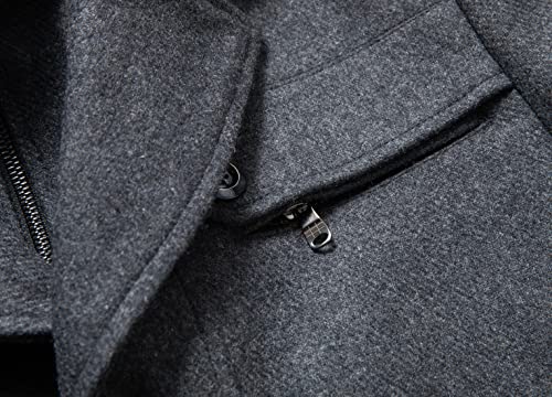 Image of chouyatou Men's Winter Stylish Wool Blend Single Breasted Military Peacoat