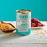 GRAU – das Original – Nassfutter für Katzen - Lamm mit Vollkornreis, 6er Pack (6 x 400 g), glutenfrei, für Erwachsene Katzen