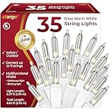 Clear Warm White Christmas Tree Lights - 6.3 ft String of 35 Incandescent Mini Bulbs Multifunctional Lighting Modes, for...