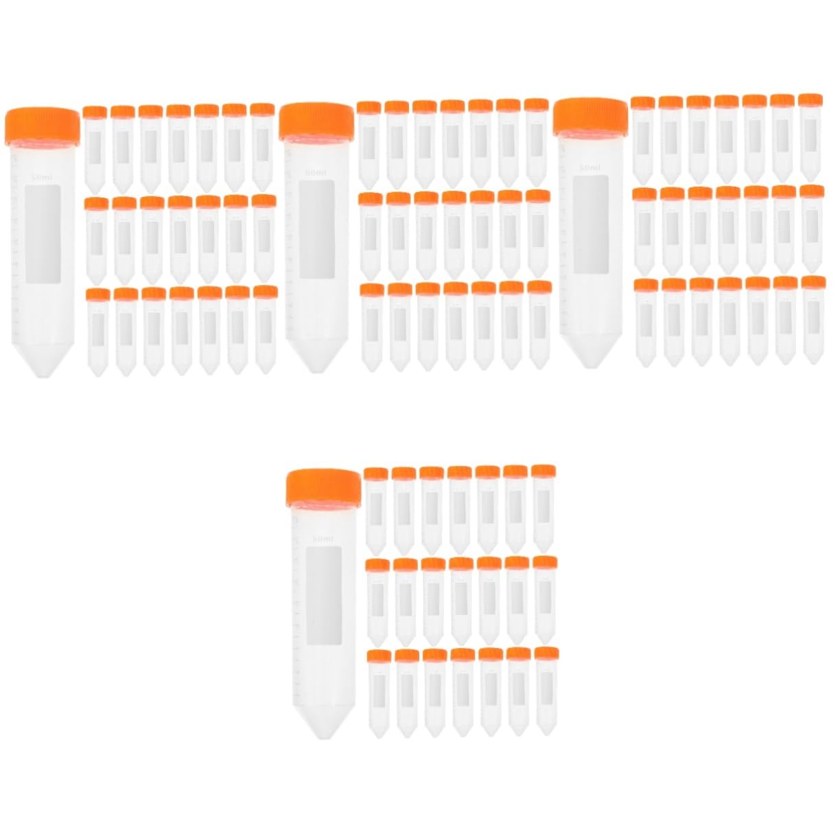 100pcs Conical Tubes Screw Caps Leak Storage Containers for Laboratory Use Graduated Measurement for Accurate Sample Tracking