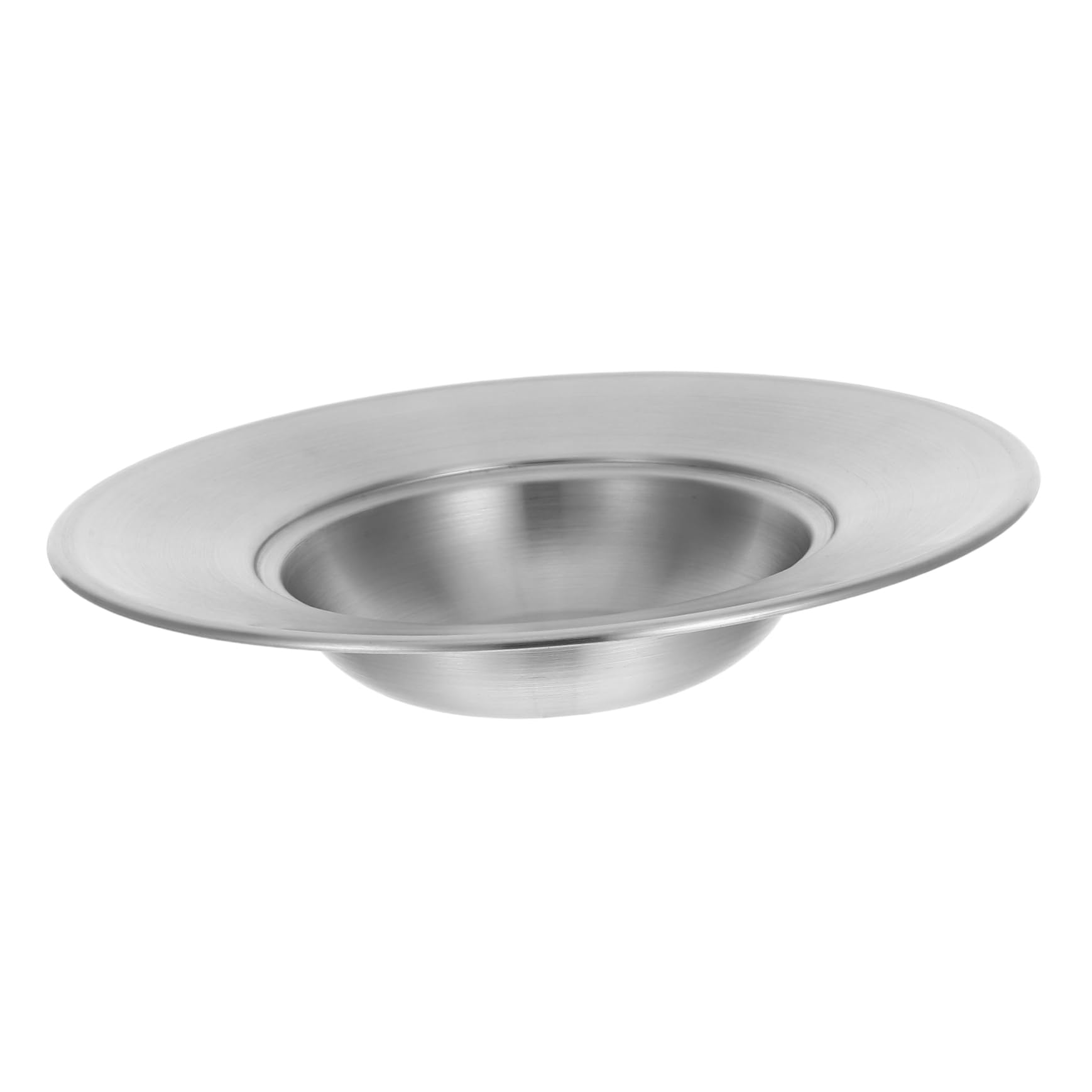 WEKADRIN Elegant Hat Rim Pasta Bowl Large Stainless Steel Serving Bowl Versatile for Pasta Soup Desserts Easy Clean