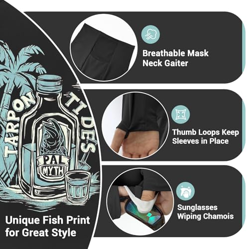 Image of Palmyth Fishing Shirts for Men Long Sleeve UPF 50+ Sun Protection Hoodie