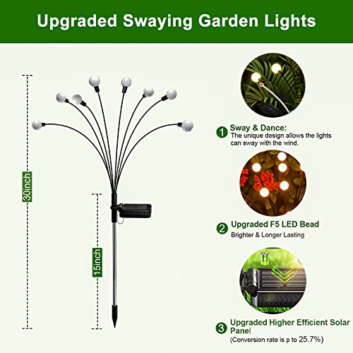 Image of TYUWGMS Solar Firefly Lights, Solar Outdoor Lights Garden Lights Outdoor Waterproof, Firefly Lights Solar Outdoor, Starburst Swaying Garden Lights for Path Fence, Swaying When Wind Blows (8 Pack)