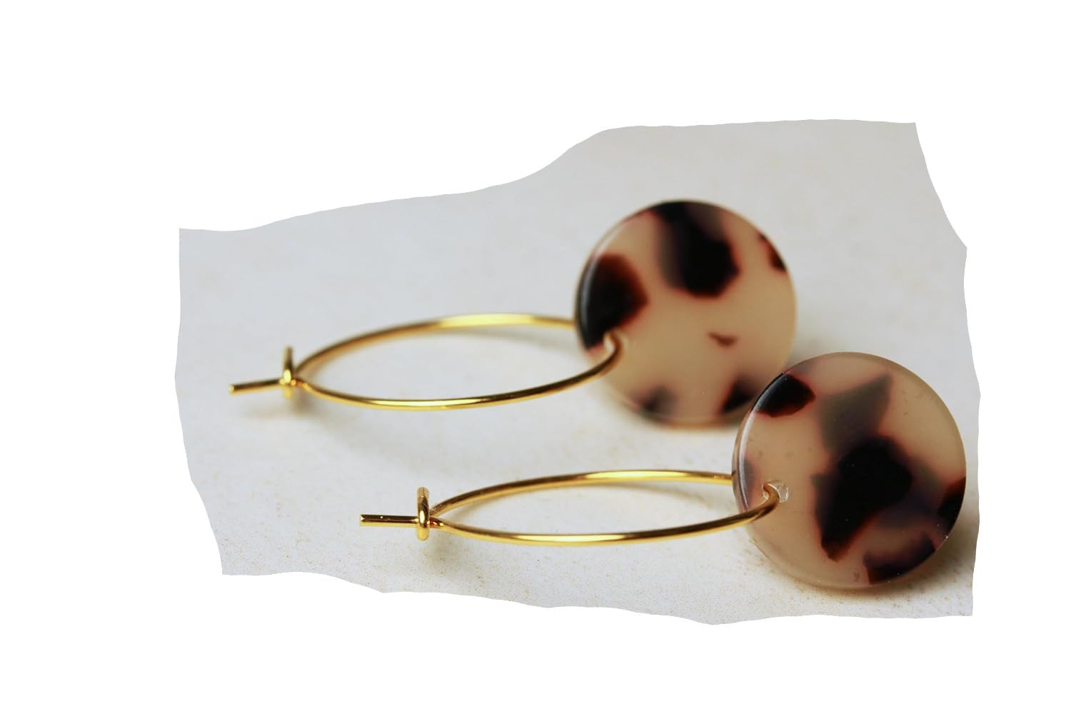 Creolen Leoprint gold Ohrringe mit Leopard Leo Muster eine perfekte moderne Kombination