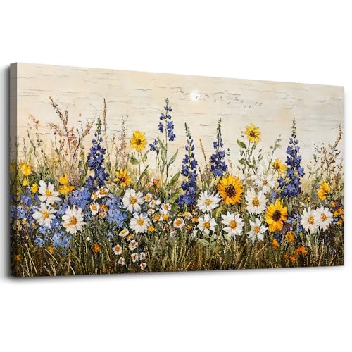 ERQINHUA Farmhouse Wall Decor For Living Room Large Canvas Wall Art For Bedroom Office Decorations Boho Wall Paintings Flowers Watercolour Pictures Printing Artwork Ready To Hang Home Decor 30"X60"