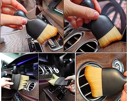 Image of NAREVAL Car Interior Cleaning Brush Combo | 2 Pcs Pack | AC Vent Brush | Scratch Free Car Duster | Multifunctional Car Brush for Cleaning Car Interior, PC, Laptop, Keyboard (Brush 2 in 1 N1)