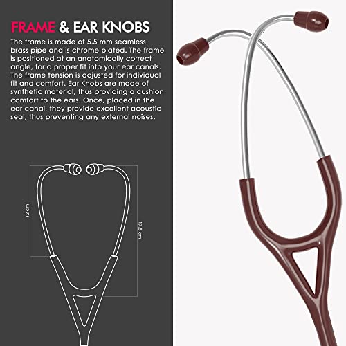Image of ELKO EL-170 TECHNO III SS Stainless Steel Acoustic Stethoscope | Adult & Pediatric Stethoscope With Double Sided Chestpiece | Two-Way PVC Tubing | Doctors & Medical Students (Brown)