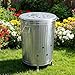 Plexon Incinerator Burn Barrel for Outside for Burning Trash Leaf - Metal Burn Can Cage Bin Container - Fire Can Paper Burner Outdoor, Lid and Ventilation Holes, Galvanized Steel, 20 Gallon