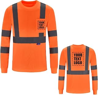 A-SAFETY Safety T Shirt Custom Your Logo Reflective High Visibility hi vis Long Sleeve T Shirt