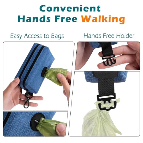 PetBonus Suporte de saco de cocô de cachorro, dispensador portátil de saco de lixo de animais de est