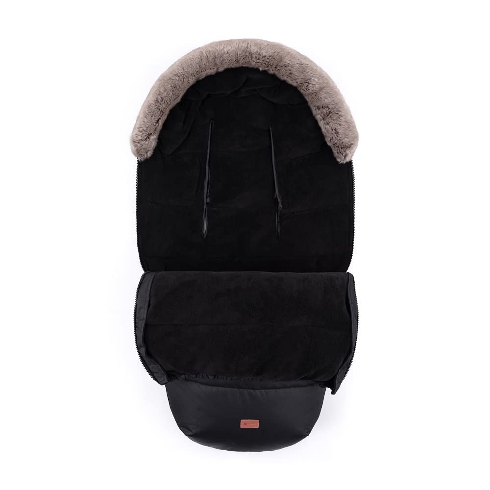Petite&Mars COMFY Chancelière 4 en 1 pour poussette - Insert pour poussette - Chancelière d'hiver - Imperméable - Coupe-vent (Noir)