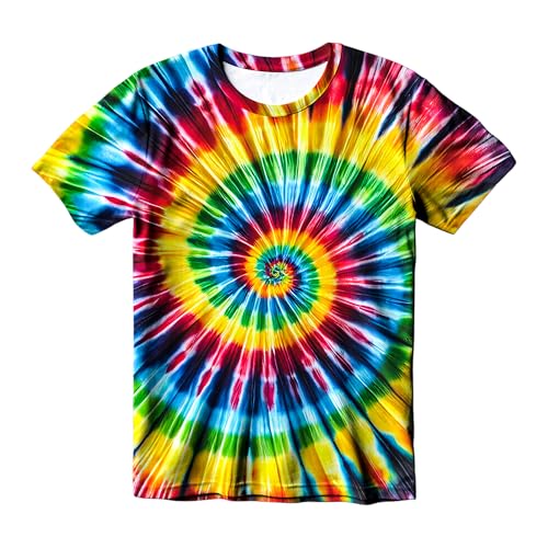 Image of Kids Tie Dye T-Shirt, Children Tie Dye Short Sleeve Tee Shirt for Kids