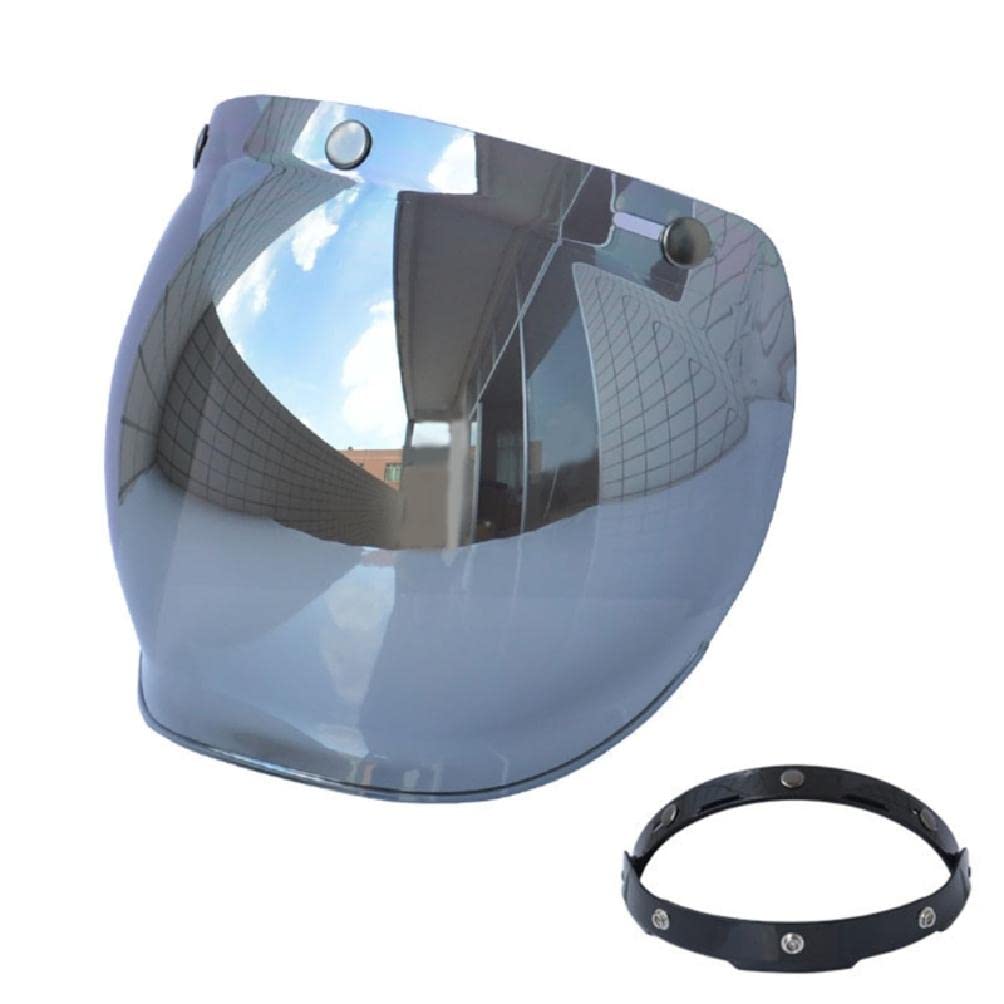 Motorcycles Bubble Shield- With Flip Adapter For 3-Snap Half Open Face Helmets 3-snap Bubble Shield-