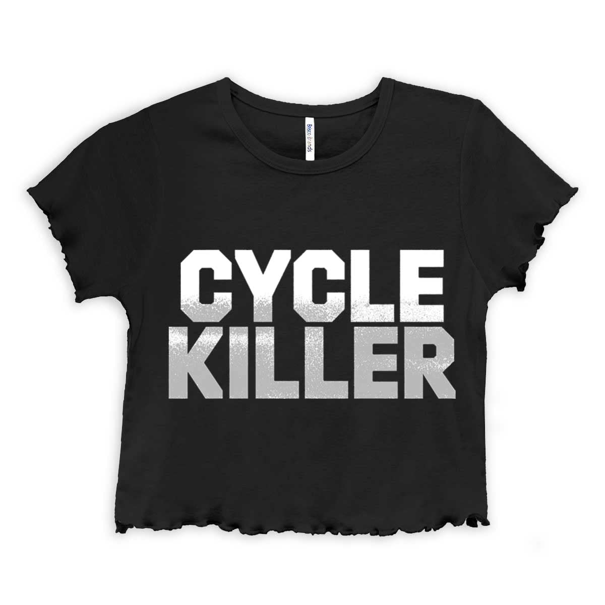 Inspirational Brains Beauty Brawn Womens Lettuce Trim Crop Top