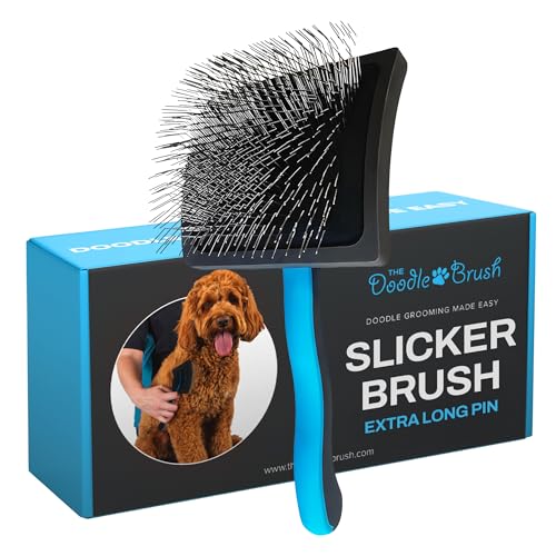The Doodle Brush Spazzola Lisciante per Cani, Spazzola per Doodle, Goldendoodle, Barboncini, Labradoodle, Districante per Nodi, Grooming Senza Grovigli per Toelettatura a Pelo Lungo