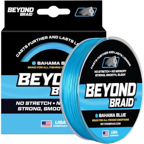 Beyond Braid Multi Purpose Braided Fishing Line - Abrasion Resistant No Stretch - Super Strong - Bahama Blue 20lb 300 Yards