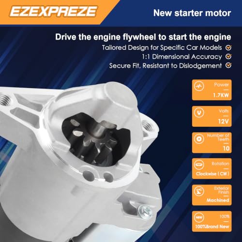 Image of Ezexpreze 17933N NEW Starter for Dodge Ram 05 06 07 08 Ram 1500 2500 3500 V8 5.7 L, Hemi SMT0245 04801253AA 4801253AA M0T21371 M0T21371ZC