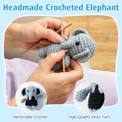 Ultrasound Picture Frame with Handmade Crochet Elephant, Personalized Baby Sonogram Keepsake Frame, Pregnancy Announcement Gift, Newborn Shower Gift for Expecting Moms, Nursery Memory Decor — view 2