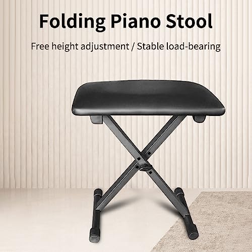 CHOYUE Banc de Piano Banc de Clavier Style X Hauteur Réglable, Siège de Chaise de Tabouret de Clavier Rembourré pour Claviers Électroniques et Pianos Numériques Noir - Les Beatles, Paul McCartney, John Lennon, RIngo Starr, George Harrison CHOYUE Banc de Piano Banc de Clavier Style X Hauteur Réglable, Siège de Chaise de Tabouret de Clavier Rembourré pour Claviers Électroniques et Pianos Numériques Noir – Image 6