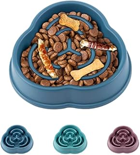 Suhaco Slow Feeder Dog Bowl Slow Eating Dog Bowl Slow Feeding Bowl Non Slip Dog Slow Feeder Pet Bowl Anti Gulping Healthy Eating Dog Food Maze Slow Feeder for Small Medium Dogs & Puppy (Blue)