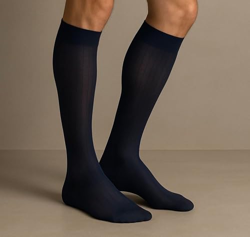 Lucchetti Socks Milano 6 PAIRES de chaussettes fil d'Ecosse pour homme 100% coton Made in Italy (43-46, 2 Noir 2 Anthracite 2 Bleu) – vue 9