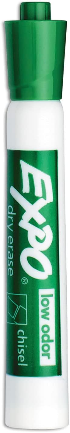 EXPO Dry Erase Markers, Low Odor Ink, Green, Chisel Tip, 12 Count - Whiteboard, Calendar, Organization, Essential Supplies for Office, School, Classroom, Teachers image 3