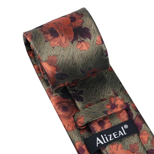 Image of Alizeal Mens 3.15'' Colorful Flower Pattern and handkerchief Necktie Set