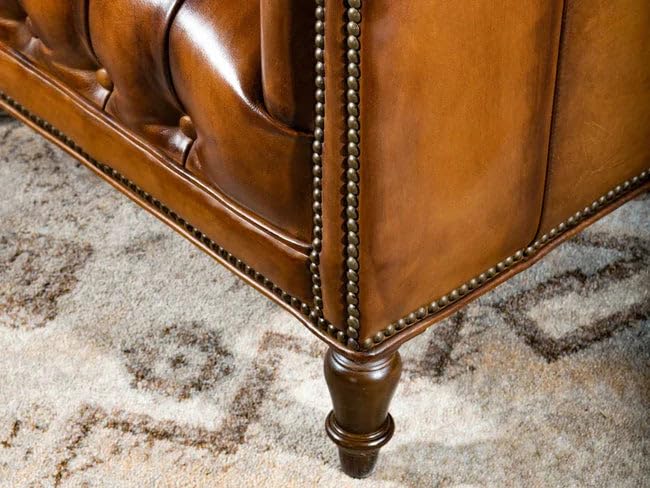 Image of Lakdi The Furniture Chesterfield Leather Lounge Chair with Deep Button Tufting, Nailhead Trim & Solid Wood Legs | 5 Years Warranty | Free Assembly - 15185272