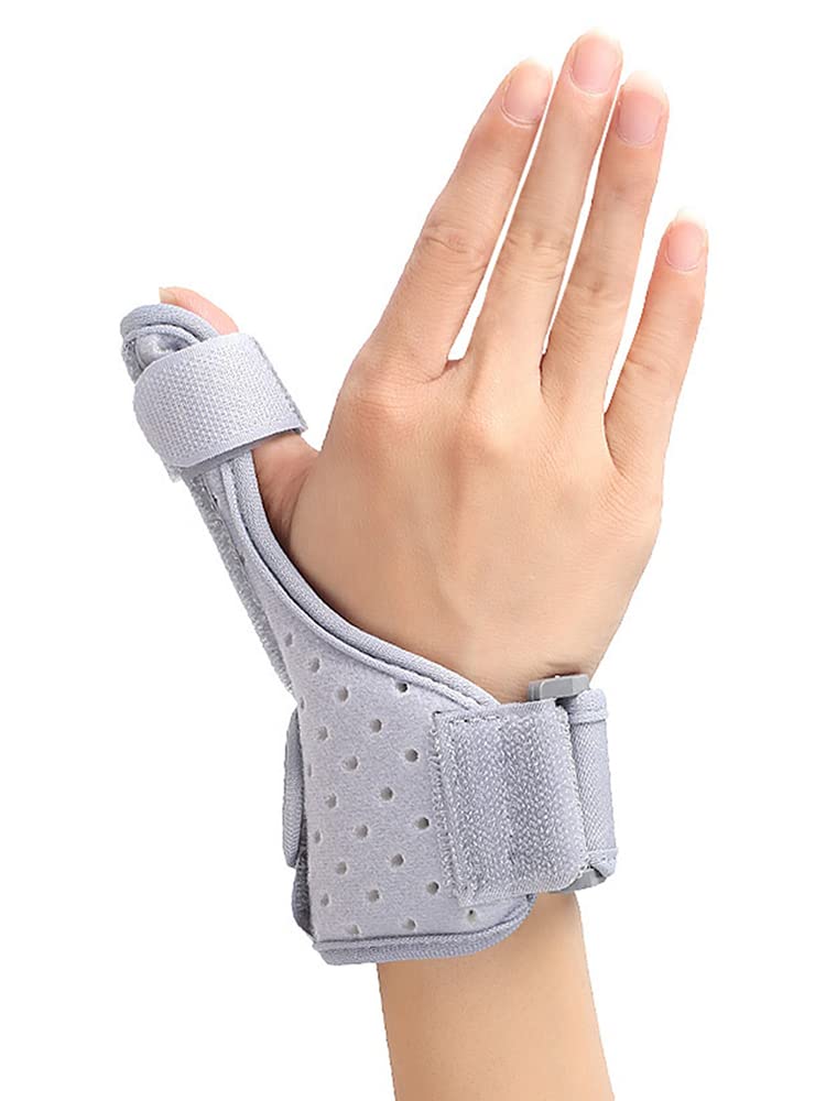 TYCA Thumb Splint Brace - Reversible Thumb & Wrist Stabilizer Splint for BlackBerry Thumb, Trigger Finger, Pain Relief, Tendonitis, Sprain and Carpal Tunnel Supporting, Lightweight and Breathe (Grey)