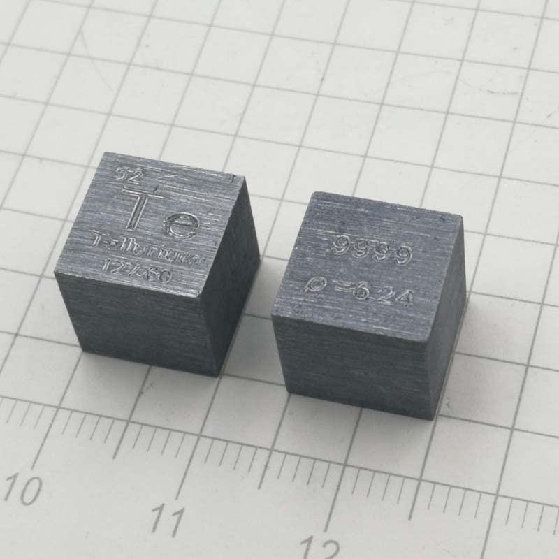 1 cubo de metal de telurio puro 99,99 % metal tallado, maravillosa colección de manualidades, 10 x 10 x 10 mm
