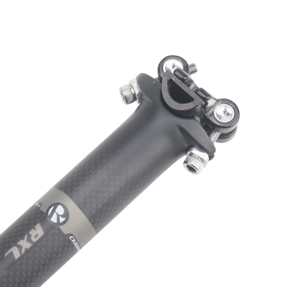 RXL SL - Tija de sillín para bicicleta de carretera (carbono, 3K, 27,2 x 30,8 x 31,6 x 350 x 400 mm), color gris
