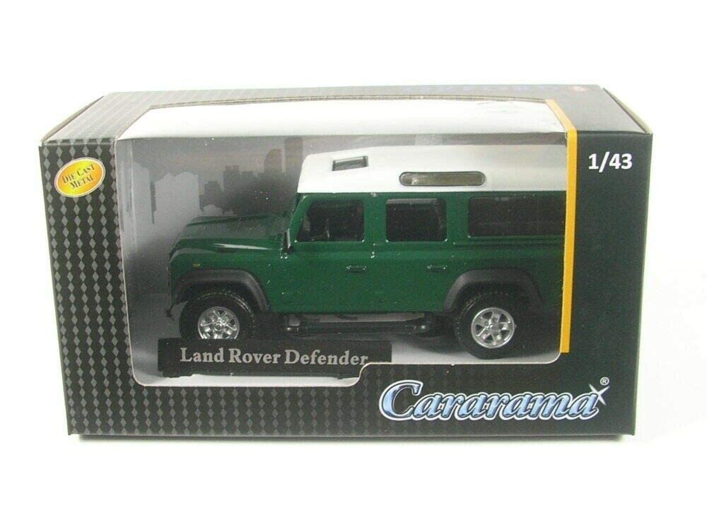 Cararama Dark Green LWB LAND R0VER Defender with White roof car 1:43 scale diecast model