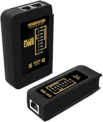 PlusCable Testador de cabo de rede LT-100BK Preto RJ45 e RJ11