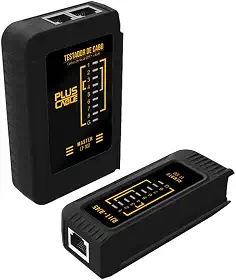PlusCable Testador de cabo de rede LT-100BK Preto RJ45 e RJ11