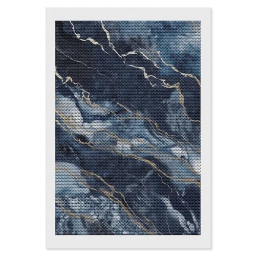 Kit de peinture diamant 5D marbre bleu marine pour rompre le stress des adultes