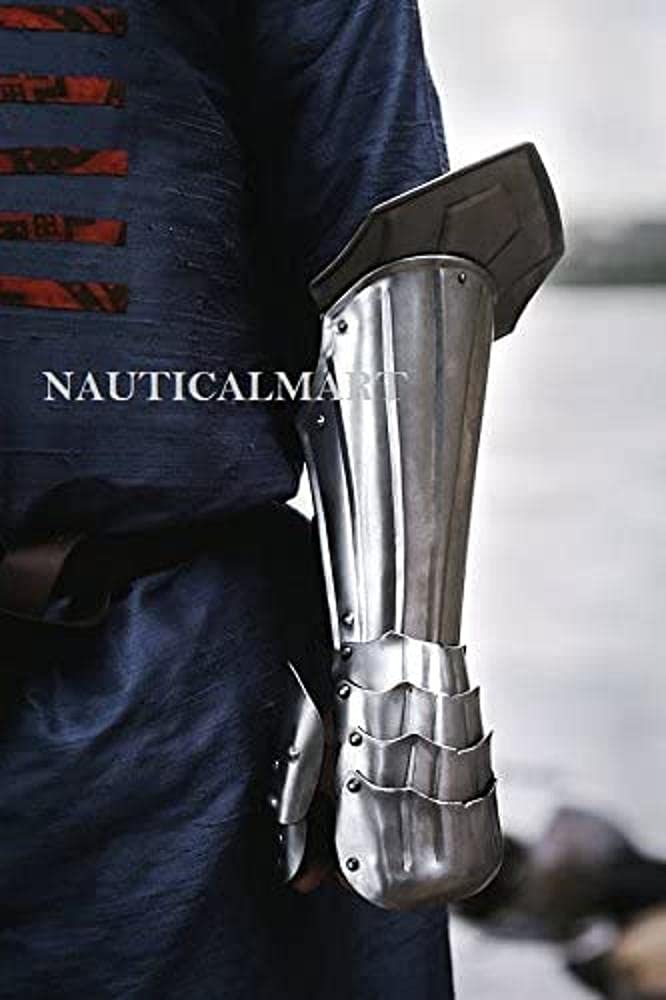 NauticalMart Armor Bracer with Wrist Protection- Steel Sinlgle Arm LARP Armor Handcrafted Custom Made
