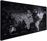 Mouse Pad Gamer, Mapa Múndi, Tamanho Grande 70x35 cm - Base Antiderrapante, Superfície Resistente à Água, Alta Precisão, Borda Costurada, Ideal para Escritório, Gamer ou Home Office.
