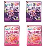 Fettuccine Gummi Italian Set 1.8oz 2Types × 2pcs Japanese Grape And Peach Taste Gummy Candy Bourbon...