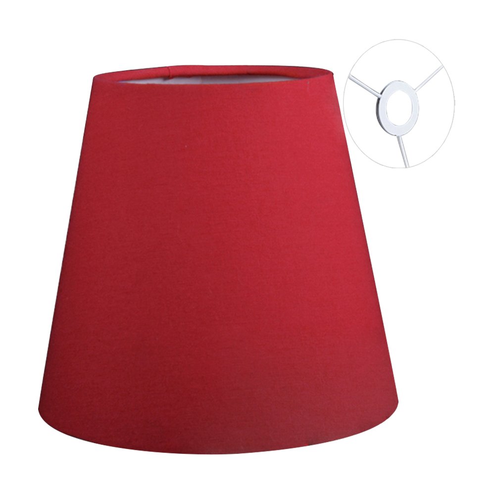 Eastlion Lampenschirm 5.5"/Ø14cm E14 E27 Lampenschirm for Flachs Kerze Kronleuchter Wandleuchte Pendelleuchte Tischlampe,Rot