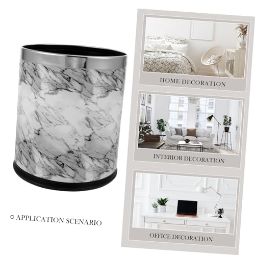 Caneca de basura rectangular de plástico gris miniatura 4