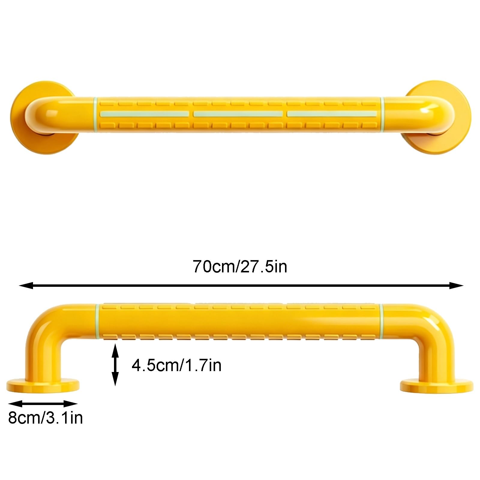 Resistentes Y con Ventosas. Asas De Ducha Seguras para Personas Mayores Y con Discapacidad. No Requieren Herramientas Ni Perforaciones.(70CM)