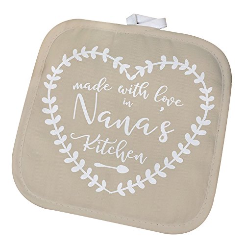 GiftsForYouNow Personalized Pot Holder Made with Love in Nana's Kitchen, Tan