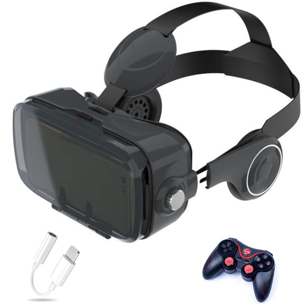 Okulary 3D, Virtual Reality, zestaw słuchawkowy, ochrona oczu, okulary VR do filmów 3D i gier, kontroler Bluetooth do iPhone 13 Pro Max/13 Pro/13/12/11, do Samsung Galaxy S21, Huawei, X. iaomi-Seria nie