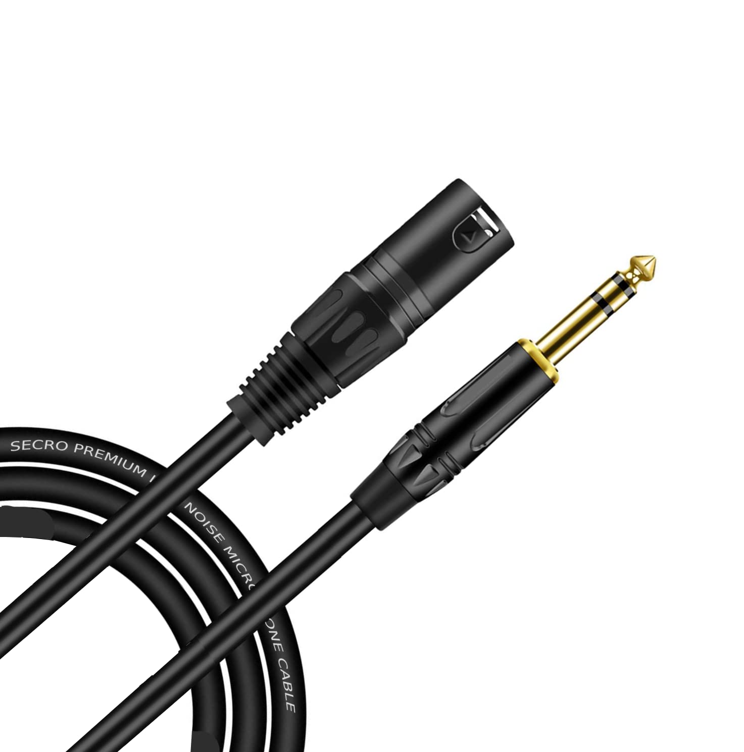 SeCro® Panther Series 6.35mm TRS Male to XLR Male Cable | Compatible With Guitar, Microphones, Speakers, Stage, DJ and More (3 Meter)