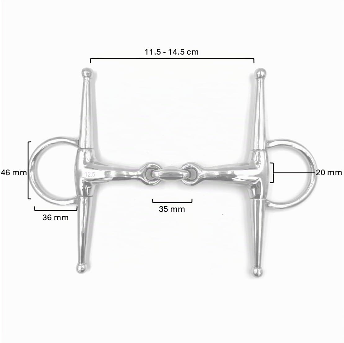 ES0088 ErgoBit Knebeltrense Doppelt Gebrochen Edelstahl 18mm, 12.5 cm