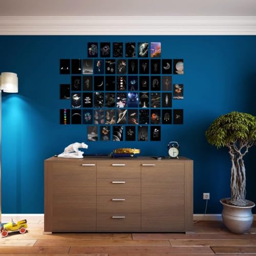 Image of Space Posters, Home Decor For Living Room, Aesthetic Wall Stickers For Bedroom And Gym, Gifts For Men And Friends, 4x6 Inches Size Collage Art Kit (Space Wall Collage Kit)